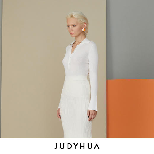 JUDYHUA 极简Polo针织上衣 商品图1