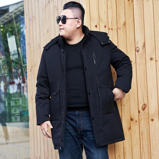 【2天发货】【超大码】【可拆卸帽】【新款DYH】大依优型大码羽绒服加肥加大冬季外套休闲胖子大码男休闲宽松上衣肥佬 商品图1
