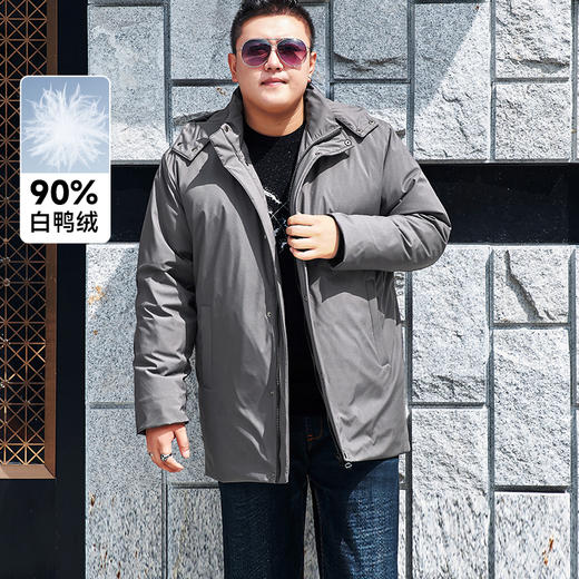 【2天发货】【超大码】【可拆卸帽】【新款DYH】大依优型大码羽绒服加肥加大冬季外套休闲胖子大码男休闲宽松上衣肥佬 商品图0