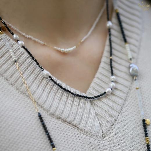 SpoiledBrat Jewelry黑尖晶珍珠项链 商品图3