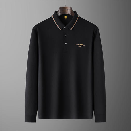 【新款DG】大依优型大码加绒长袖Polo衫翻领加肥加大肥佬休闲宽松透气上衣胖子绅士打底T恤 商品图1