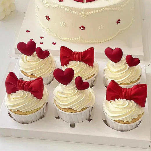 囍字蝴蝶结纸杯组合蛋糕S218 商品图1