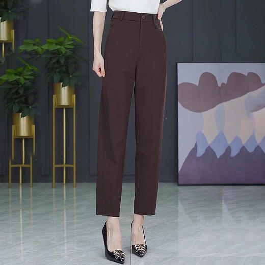 HSS 2708休闲西装裤高腰宽松百搭显瘦哈伦烟管裤 商品图2