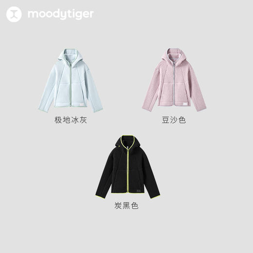 moodytiger23冬新儿童羊羔绒连帽冬季舒适户外休闲保暖外套M34510404 商品图4