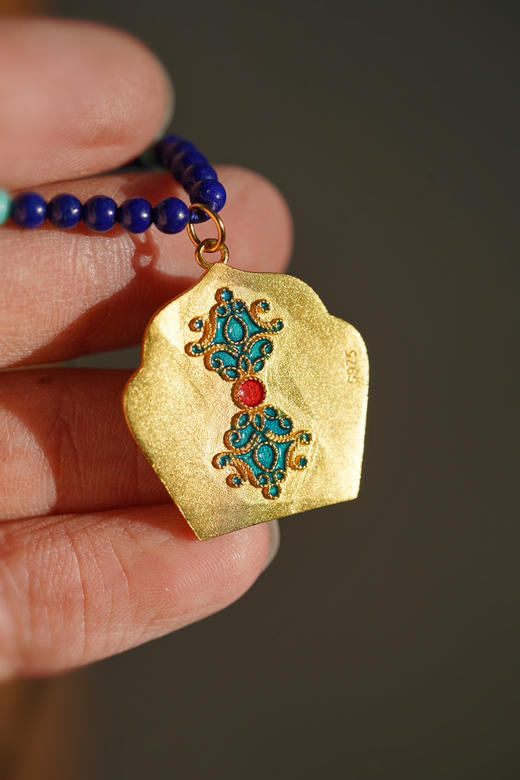 纯银烧蓝｜青金绿度母 商品图4