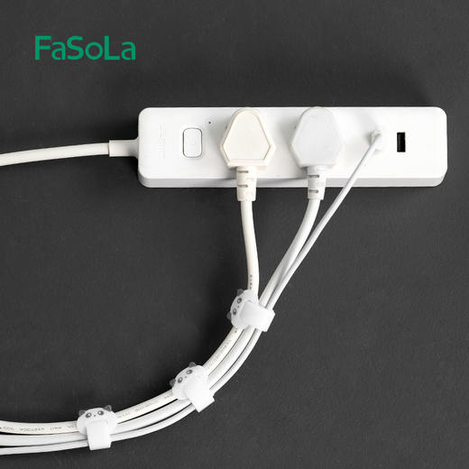 FaSoLa据线收纳扣充电线固定理线器束线带绑线整理电脑集绕线器魔术贴 商品图2