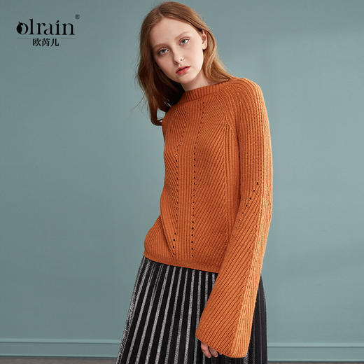 欧芮儿春秋装女2019长袖宽松套头毛衣女春秋百搭针织衫 商品图0