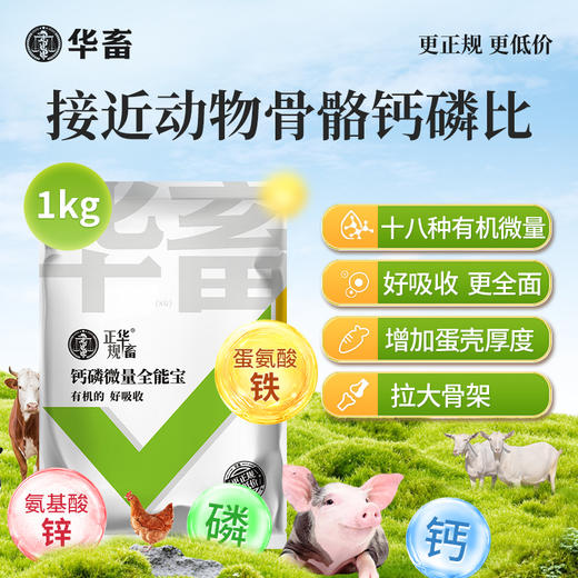 华畜钙磷微量全能宝有机的 好吸收增加蛋壳厚拉大骨架1kg华畜 商品图0