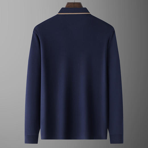 【新款DG】大依优型大码加绒长袖Polo衫翻领加肥加大肥佬休闲宽松透气上衣胖子绅士打底T恤 商品图2