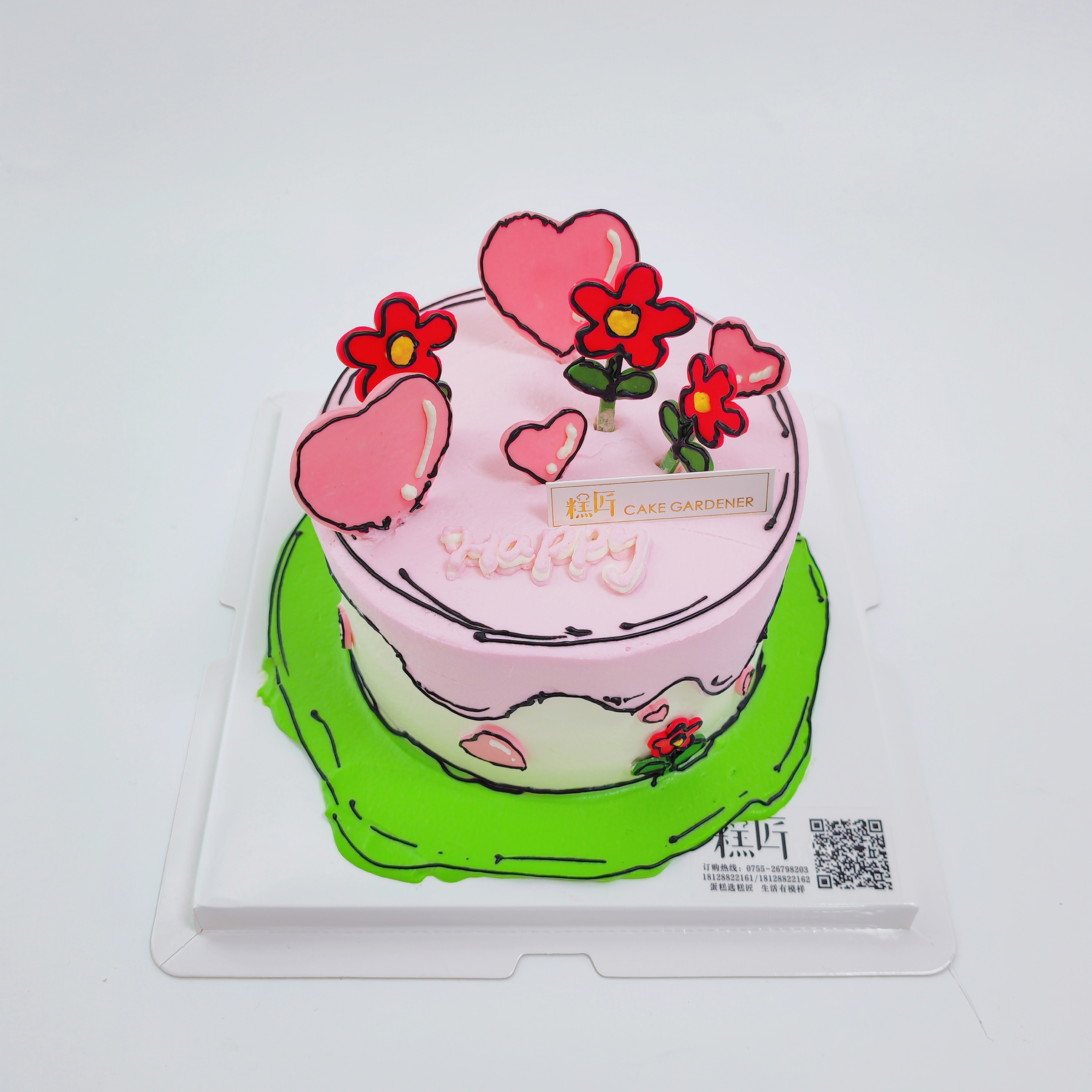 小花花二次元蛋糕（奶油戚风蛋糕）