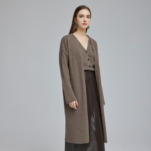 NG670斯尔丽23新款慵懒宽松简约外套内配开衫式马甲美拉德风针织衫 商品图2