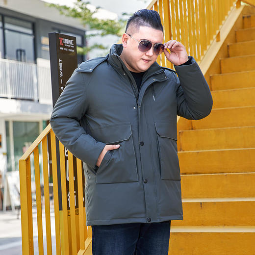 【2天发货】【超大码】【可拆卸帽】【新款DYH】大依优型大码羽绒服加肥加大冬季外套休闲胖子大码男休闲宽松上衣肥佬 商品图2