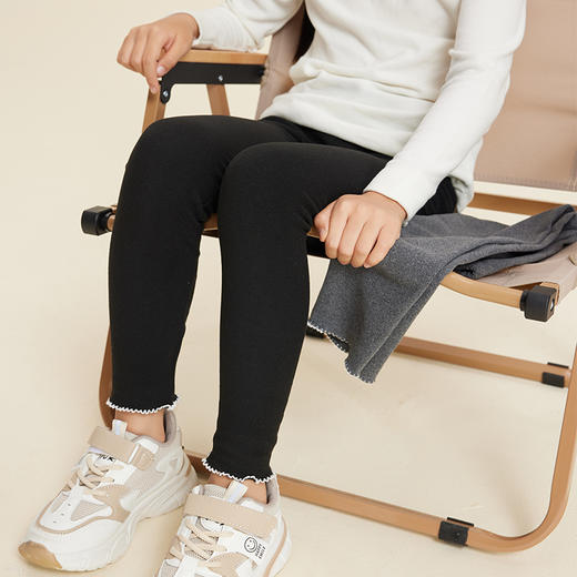 【秋冬必备】【2条起拍，一条不发货】SIIJJEYY秋冬新款儿童加绒加厚打底裤女童洋气修身薄款秋裤可外穿打底裤 商品图2