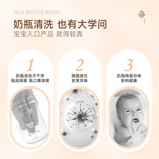 【喜多】熊头柄泡绵奶瓶刷 商品图1