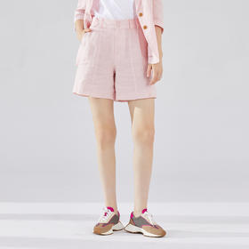 谜底短裤女2023秋季新款时尚气质纯色A型百搭西裤直筒裤233MK0003