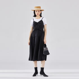 谜底吊带连衣裙长裙女2023秋季新款气质修身显瘦大摆裙233ML5037