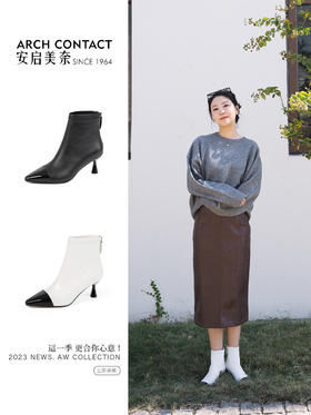 ARCHCONTACT安启美奈时尚气质尖头百搭弹力瘦瘦靴52871-1
