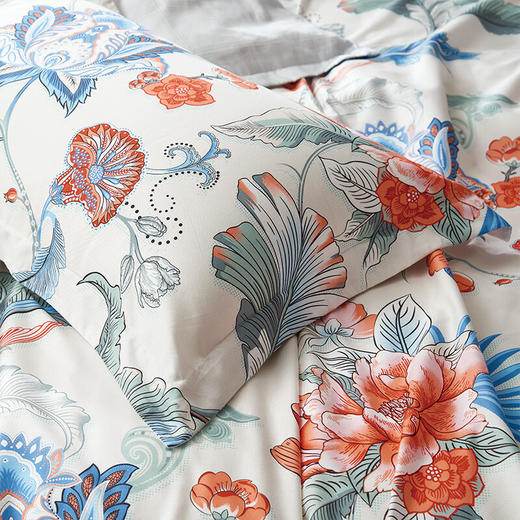 富安娜（FUANNA）纯棉印花套件床单四件套/春涧鹊语/标准（被套203*229cm） 商品图5