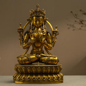 清 铜鎏金度母像