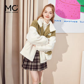 女装立领拼色配包包夹克外套-23838J3242392