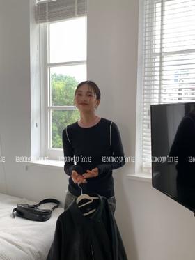 冬季派对复兴-撞色圆领针织上衣 155108008