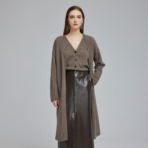 NG670斯尔丽23新款慵懒宽松简约外套内配开衫式马甲美拉德风针织衫 商品图0