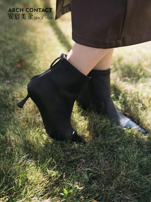 ARCHCONTACT安启美奈时尚气质尖头百搭弹力瘦瘦靴52871-1 商品图3