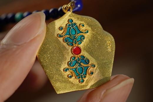 纯银烧蓝｜青金绿度母 商品图8