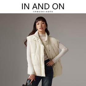 【品牌优选】IN AND ON90白鹅绒马甲男女2023冬季外穿加厚保暖羽绒马夹叠穿外套53788