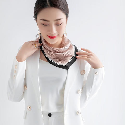 恒源祥礼业HYXSJ1003真丝方巾千鸟格 53*53 商品图2