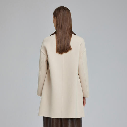 NH947斯尔丽23新款撞色方领高级感气质小个子双面保暖羊毛大衣 商品图1