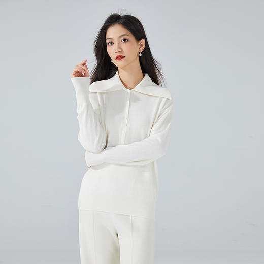 东黎 • 小山羊绒 女士秋冬大翻领简约纯色休闲羊绒衫  3414 商品图7