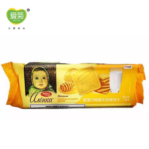 俄罗斯进口爱莲巧蜂蜜牛奶味饼干190g 商品图0