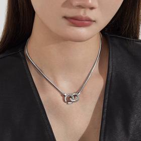 Oflye潮流饰品 欧美时尚个性环环相扣项链女小众设计冷淡风锁骨链配饰简约气质颈链