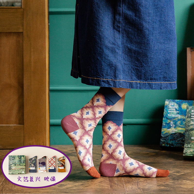 【爆单72h发货】梵高II莫奈 油画袜子