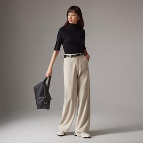 IN AND ON 慵懒风山羊绒针织上衣软糯桑蚕丝高领半袖毛衣53655