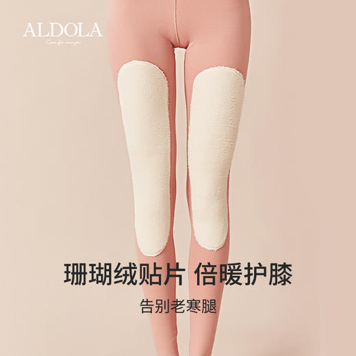 雅黛丽保暖裤秋裤2023新款女高腰收腹双面磨毛贴片护膝打底裤内穿 商品图2