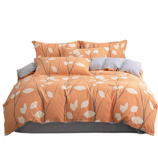 恒源祥礼业TBK2020叶影磨毛四件套全棉纯棉家用套件 1.5m（被套：200*230cm） 商品图1