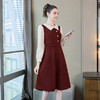 奢姿2024年秋季新冬大码女装翻领撞色裙子胖mm复古钉珠时尚连衣裙9934891135 商品缩略图1