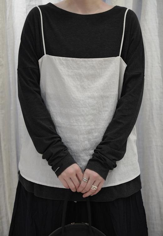 ALBUM DI FAMIGLIA 浅色条纹上衣吊带背心 商品图3