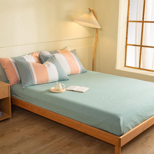 無印水洗色织全棉四件套 七彩条纹  MUJI-TJ23-83 商品图1