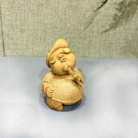 手持如意童子°竹根雕