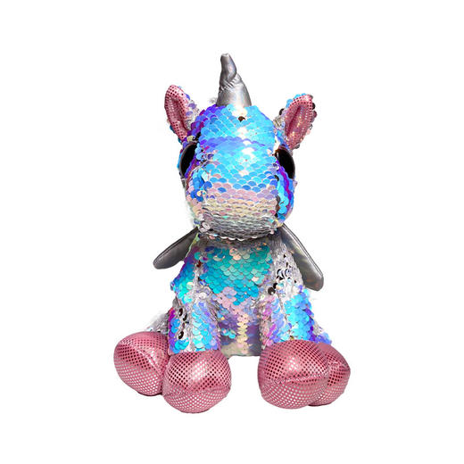 贝林自然世界炫彩系列大眼独角兽亮片毛绒玩偶 商品图4