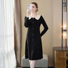 奢姿2025大码女装法式复古名媛针织连衣裙女秋冬内搭娃娃领毛衣裙9734891134 商品缩略图2