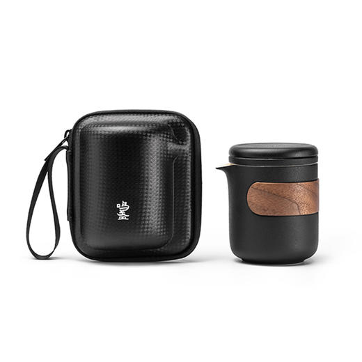 【旅行便携套装】鸣盏陶瓷快客杯黑釉珍瓷茶具茶海茶漏茶巾品茗杯家用 商品图7