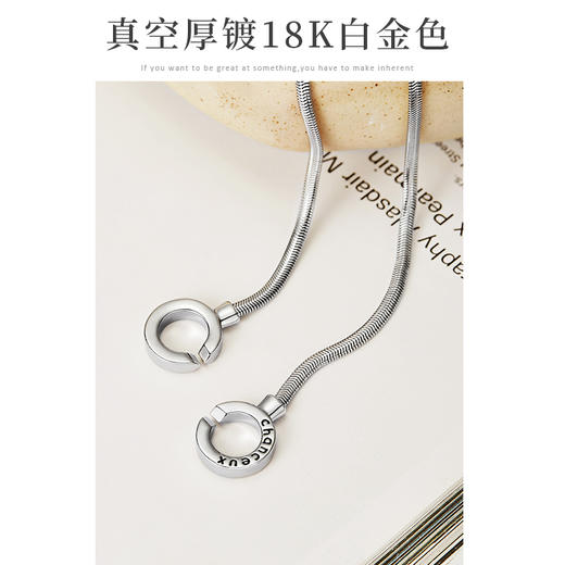 Oflye潮流饰品 欧美时尚个性环环相扣项链女小众设计冷淡风锁骨链配饰简约气质颈链 商品图1