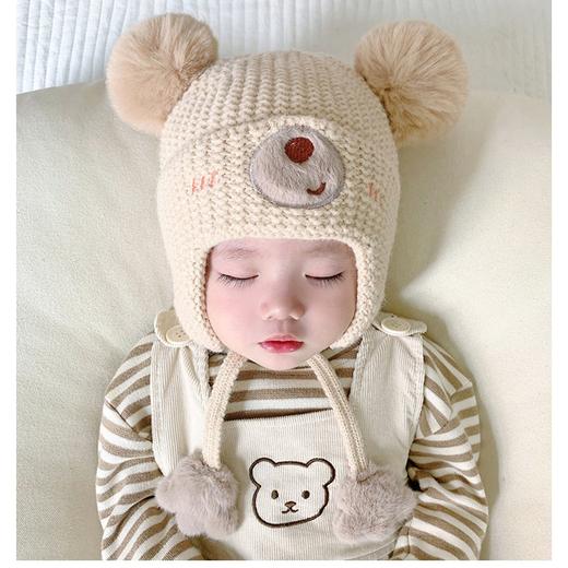 秋冬季可爱超萌宝宝帽子男女童套头毛线帽儿童加厚保暖婴儿护耳帽 商品图3