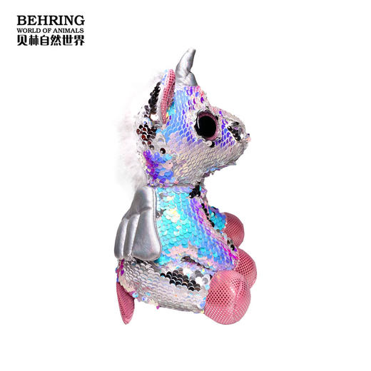 贝林自然世界炫彩系列大眼独角兽亮片毛绒玩偶 商品图2