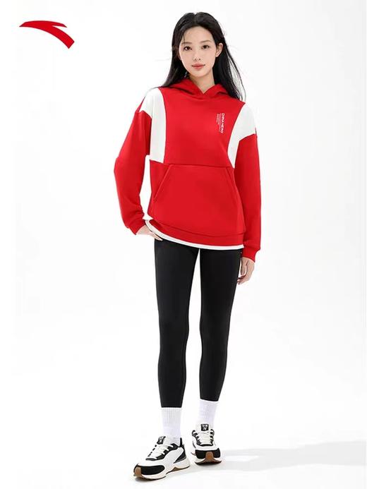 【S/M/L/XL断码】安踏加绒连帽卫衣女新款保暖针织套头帽衫打底上衣162247715【库存有限，如无货将做退款，介意慎拍！】 商品图1