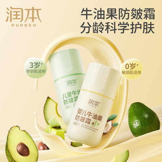 润本婴儿牛油果防皴面霜 滋润补水专用 50g 宝宝分龄面霜 按压泵款 商品图0
